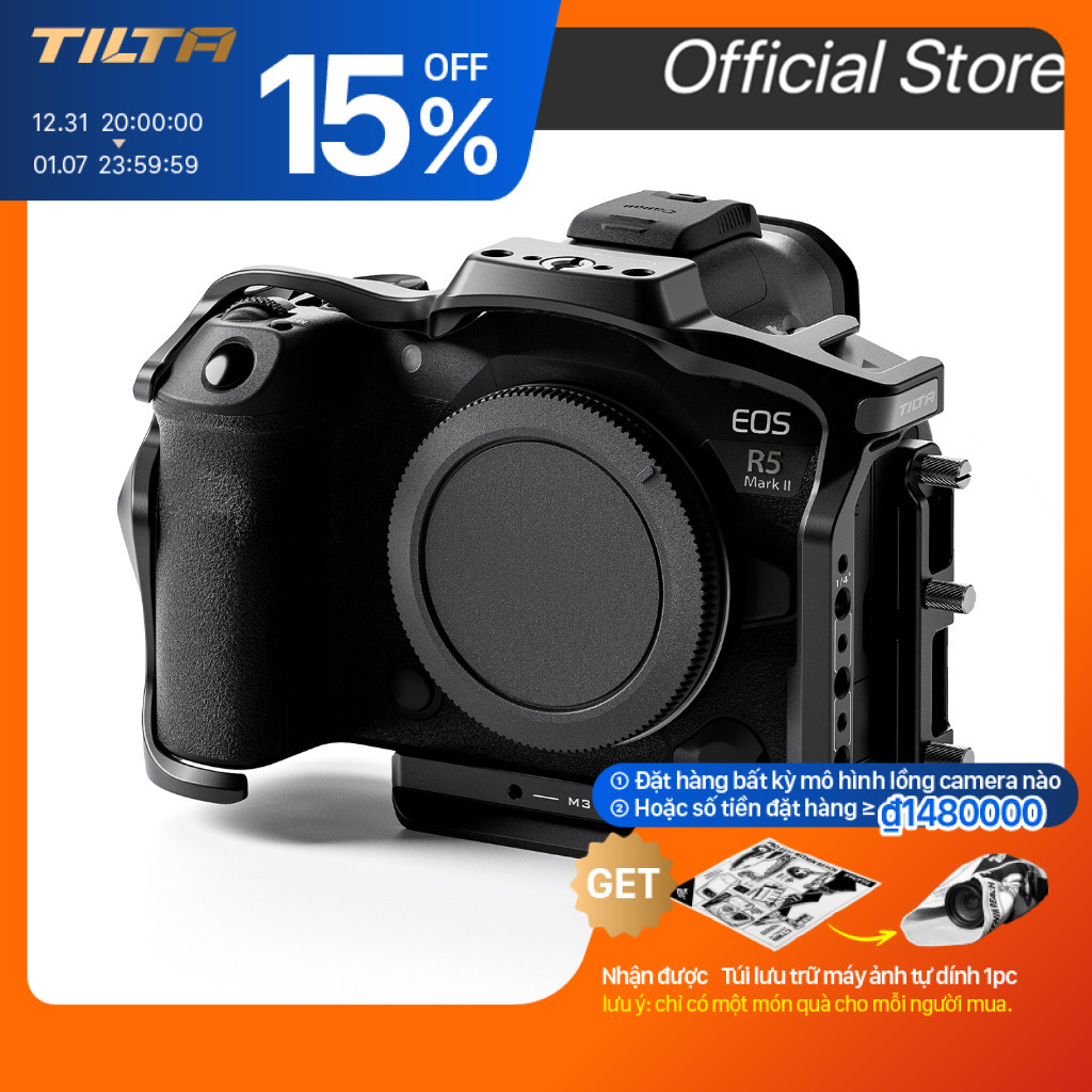 TILTA Canon R5 Mark II Lồng Máy Ảnh Bộ Cơ Bản Pro Kit Cho Canon R5 Mark 2 Máy Ảnh DSLR Khung Bảo Vệ 