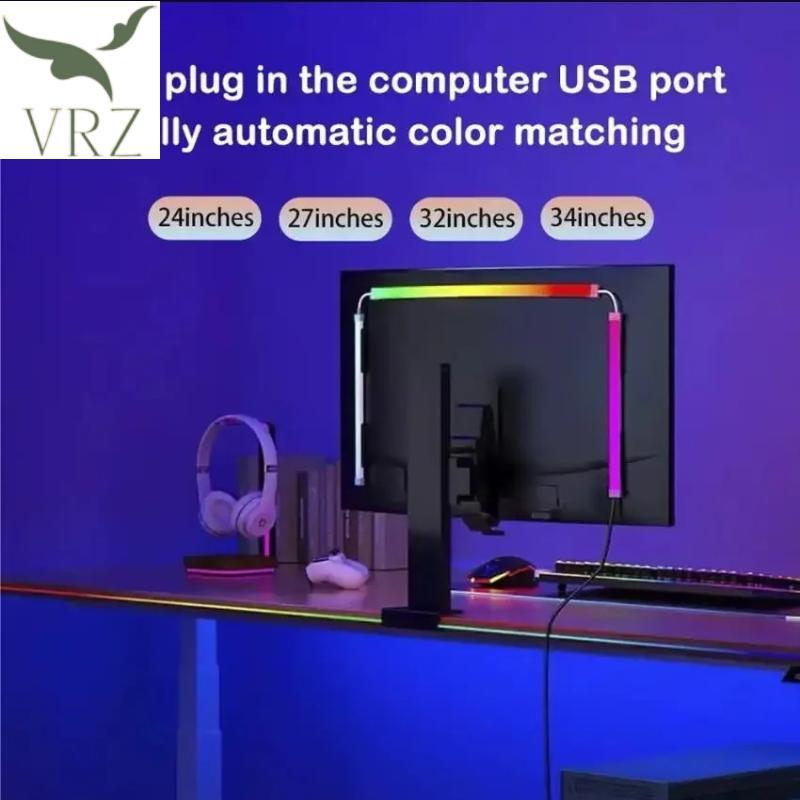 VRZ LED Sync RGB LED Strip Lights cho màn hình 24-34 Inch USB-Powered Đèn nền bán tải Đèn khí quyển 