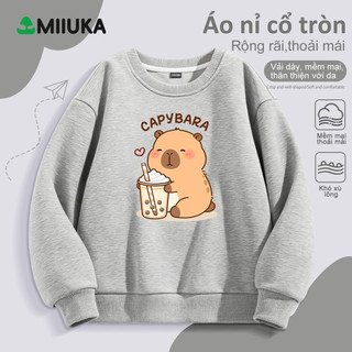 MIIUKA áo sweatshirt bé gái cổ tròn áo nỉ trẻ em phong cách năng động trẻ trung (JCYLWY)