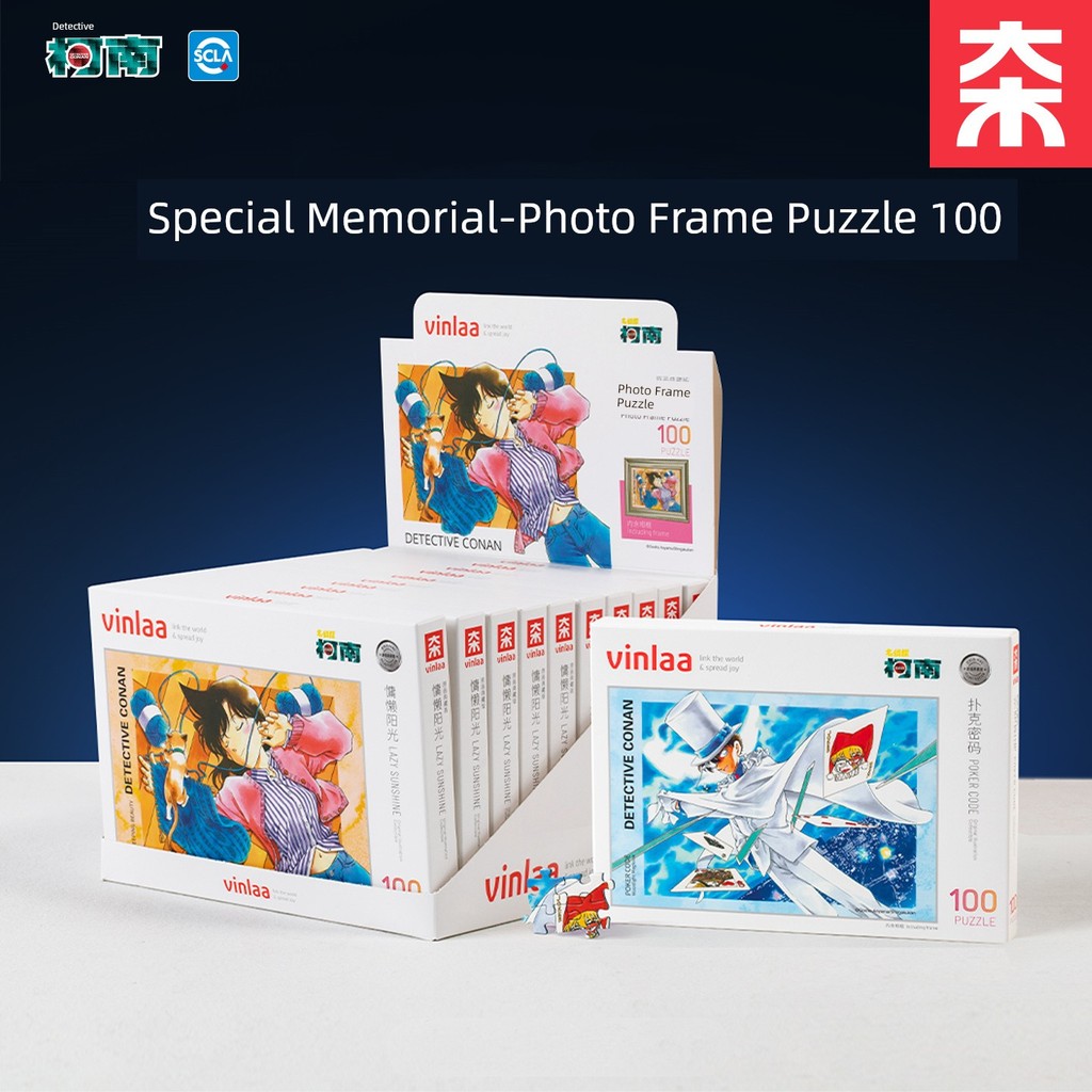 đồ chơi bé gái ô tô đồ chơi VINAA Conan xếp hình 100 mảnh với khung ảnh Thám tử Conan khung ảnh ghép