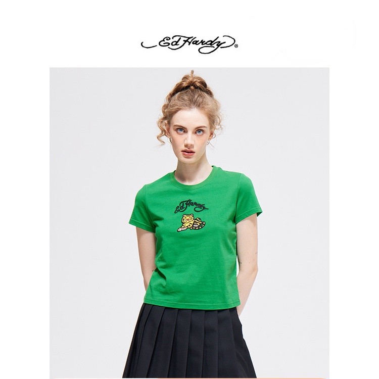 Áo thun nữ ngắn tay ED Hardy in hình hổ
