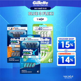  Dao Cạo Râu GILLETTE Blue 3 Flexi - Hộp 4 Cái 