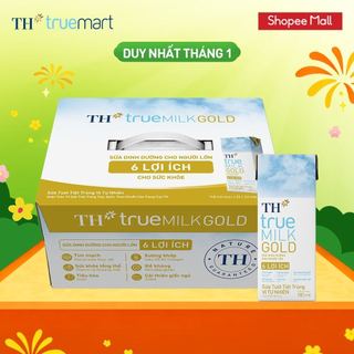   LIVESTREAM  Thùng 24 hộp sữa tươi tiệt trùng vị tự nhiên TH true MILK GOLD dành cho người lớn tuổi 180m 