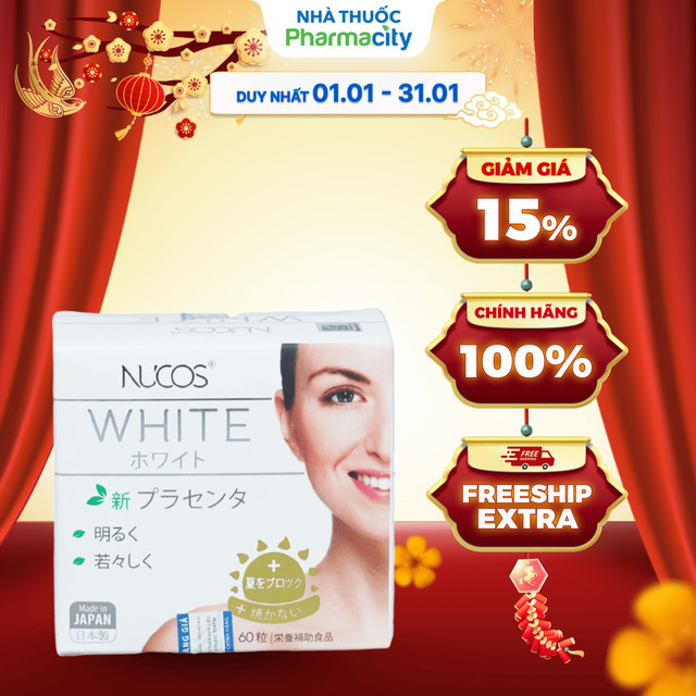 Viên uống Nucos hỗ trợ sáng da dành cho nữ White (Hộp 60 viên)