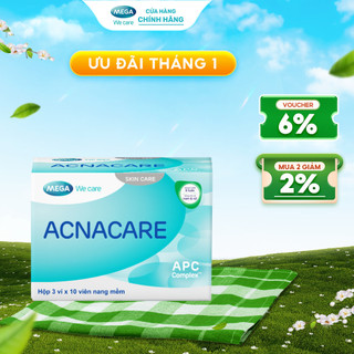  Viên uống giảm mụn giảm nhờn - Kẽm Crôm D.Salina Vitamin C Vitamin E - ACNACARE Mega We Care  30 viên  