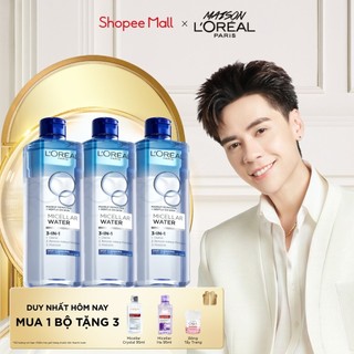  Bộ 3 nước tẩy trang đa năng 3-in-1 L'Oreal Paris Micellar sạch sâu 400ml x 3 