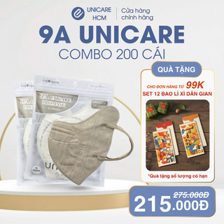   Combo 200 cái  Khẩu trang 9A UniMask chính hãng cao cấp che kín mặt chống UV 