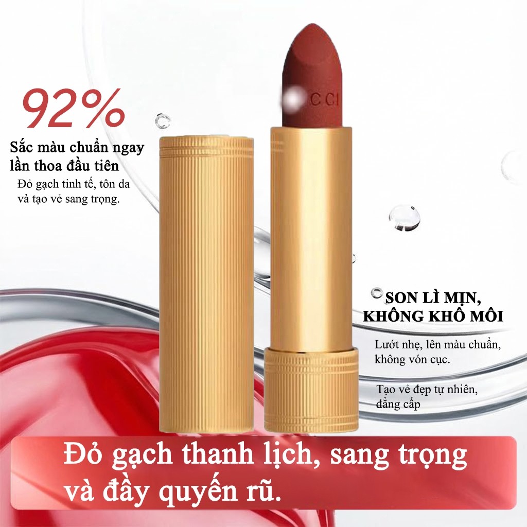 Son thỏi lì mịn GC Matte 505 Janet Rust đỏ gạch,Full Box Túi