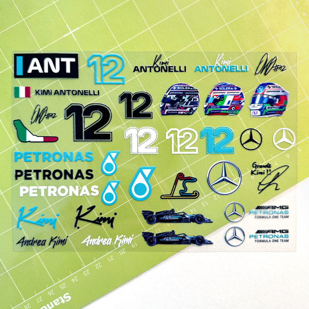 Đa Năng F1 Racer Antoninelli Miếng Dán Mũ Bảo Hiểm Chữ Ký Chuyển Miếng Dán Mercedes-Benz