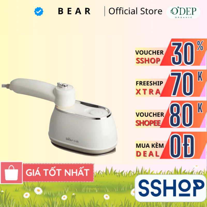 Bàn ủi hơi nước cầm tay Bear DYD-J10Q1, 2 In 1 Ủi nước/ khô nhanh tiết kiệm thời gian, BH 18 Tháng -