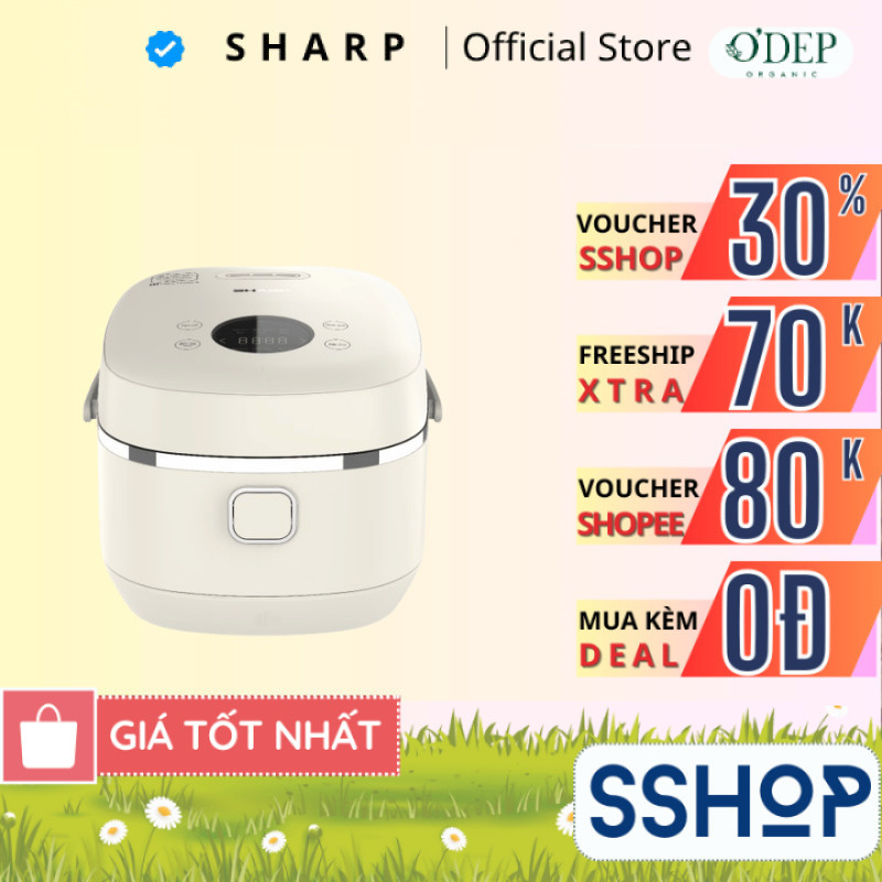 Nồi cơm cao tần Sharp 1 lít 1000W KS-IH10IX-WH, công nghệ IH 3D, phủ chống dính - SSHOP SSA