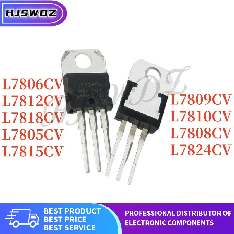 10 Cái / lốc Mới L7824CV L7818CV L7815CV L7812CV L78110CV L7809CV L7808CV L7806CV L7805CV TO-220 Tra