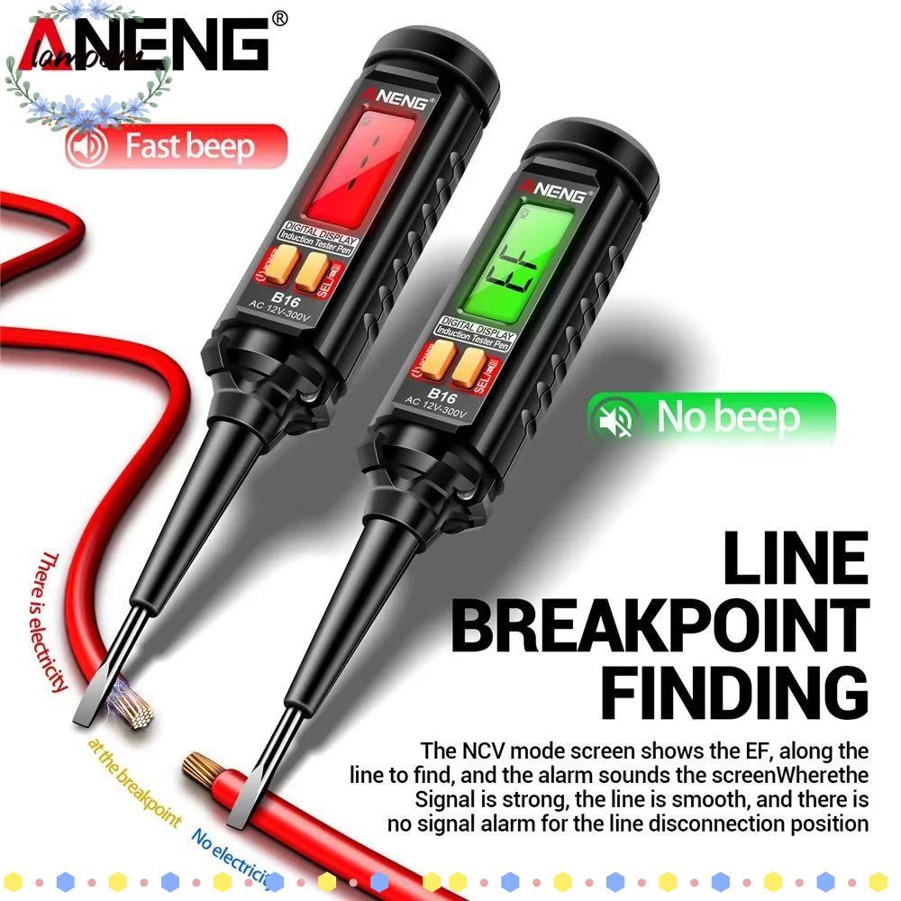 Bút kiểm tra điện áp LAMOO, Màn hình kỹ thuật số Máy dò điện áp không tiếp xúc, ANENG B16 12V-300V M