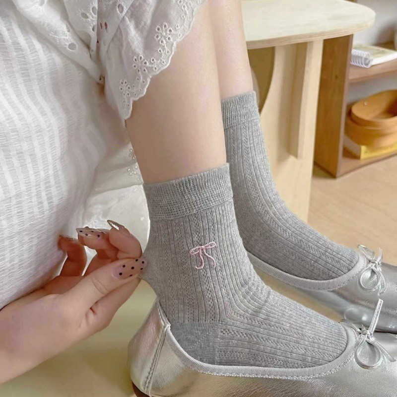 Jk Bow Tất Ngắn Bé Gái Mỏng Ba Lê Phong Cách Miu Nhật Bản Rỗng Ins Phong Cách Tất Mỏng | BigBuy360 - bigbuy360.vn