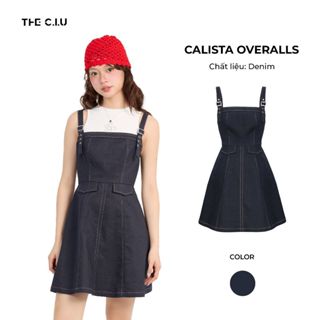  Đầm yếm nữ ngắn hai dây denim phối chỉ nổi THE C.I.U yếm đầm form suông – Calista Overalls Dress 