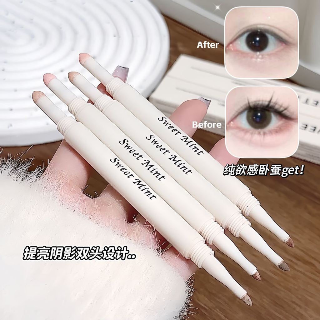 Sweetmint Natural Double-Headed Lying Silkworm Pen Brighten Shadow Natural Mom Raw Lying Silkworm Fr