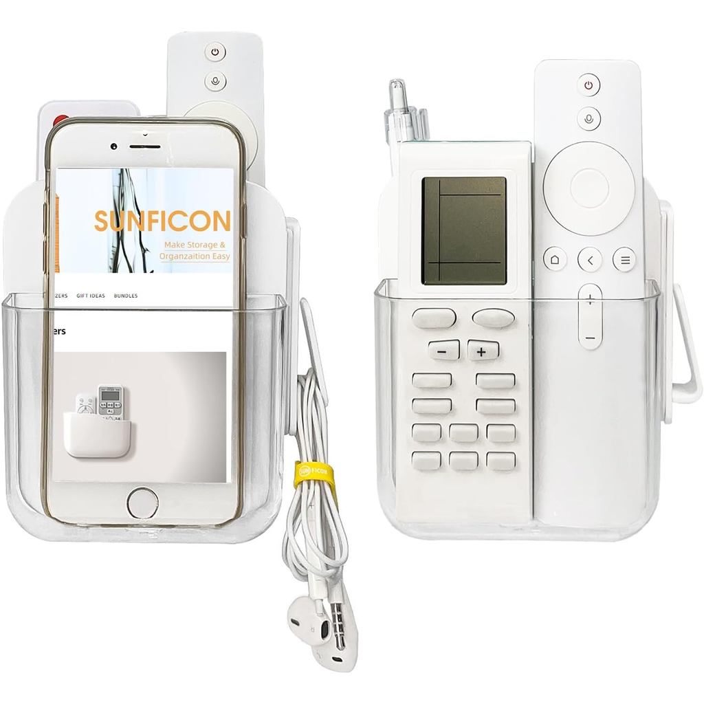 SUNFICON Giá Đỡ Từ Xa Treo Tường TV FAN Giá Đỡ Điều Khiển Từ Xa Đầu Giường Caddy Treo Tường Giá Đỡ Đ