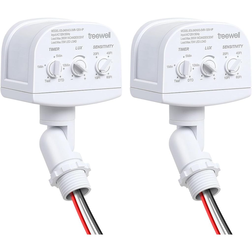 2 gói Cảm biến chuyển động thay thế 240 độ, LUX (5-300) có thể điều chỉnh & Độ nhạy thời gian & phát