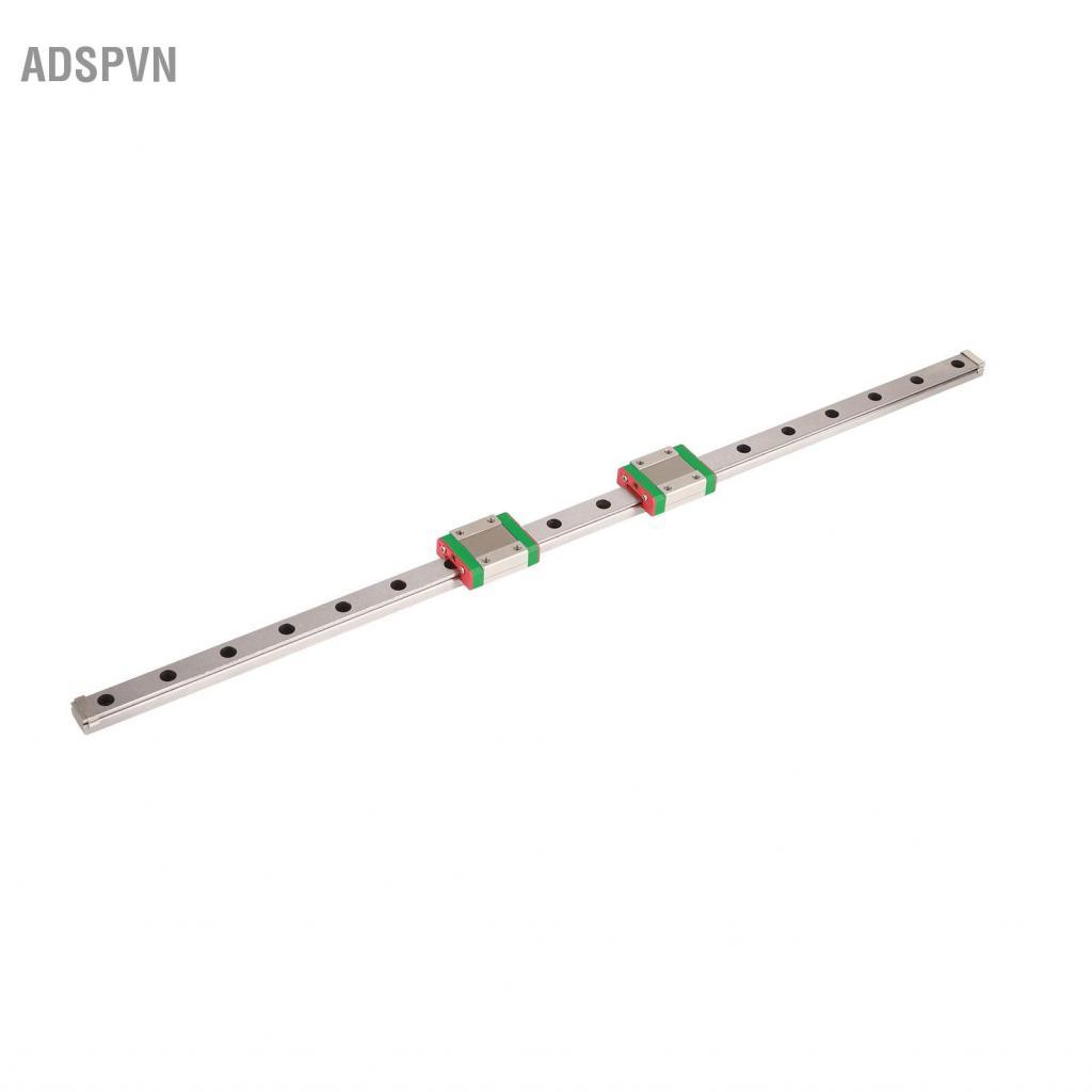 Adspvn Adspvn Jiaocha 1pc 450mm MGN12 Hướng dẫn đường sắt tuyến tính thu nhỏ 12 mm Chiều rộng 2 khối