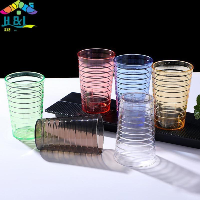 [H & L Dec] Cốc nước trong suốt có giá trị cao, Cốc bia PS bằng nhựa, Cốc rượu nước ngoài trong suốt