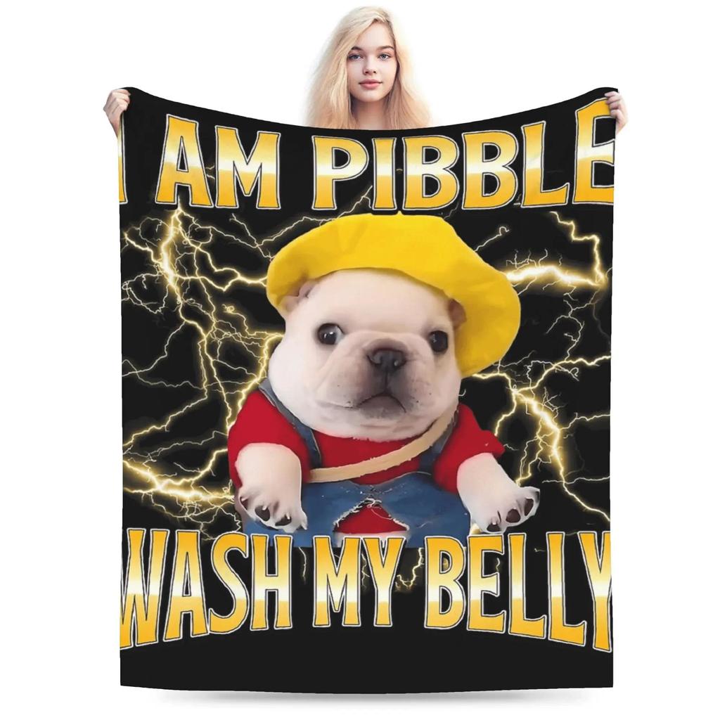 Ngộ nghĩnh Tôi Là Pibble Chó Con Chó Con Flannel Chăn Mùa Đông Mềm Chăn Ga Gối Ném Lông Tơ Khăn Trải