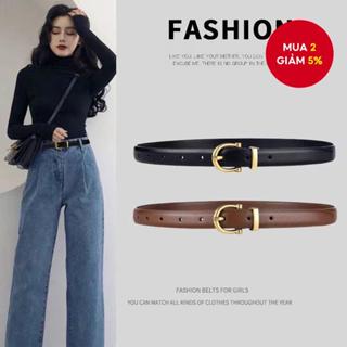 Thắt lưng nữ Da PU mỏng có thể điều chỉnh Khóa chốt cho quần jean Áo khoác ngoài mặc hàng ngày Dây thắt lưng