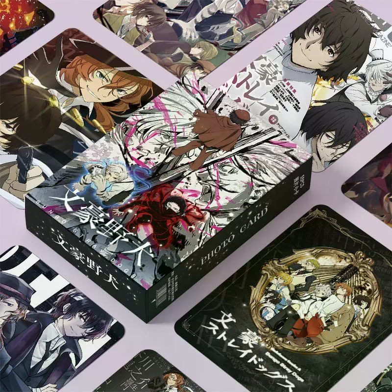 Bungou Stray Dog Laser Photocard 55 Anime Hàng Hóa Polaroid Hai Chiều Flashcard LOMO Thẻ