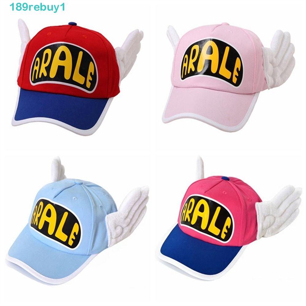 REBUY1 Mũ Dr.Slump, Mũ bóng chày Arale chống nắng màu kẹo, Phim hoạt hình dễ thương Đôi cánh thiên t