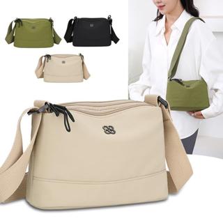 Túi đeo vai đi lại đơn giản bằng nylon nhẹ phong cách Hàn Quốc màu trơn thời trang