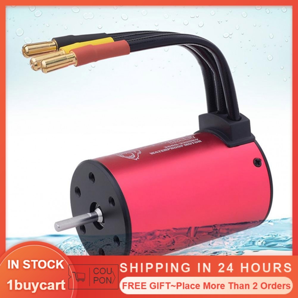 1buycart1 3660 Động Cơ Không Chổi Than 4 Cực 12 Khe RC Cao Cho Xe 1/10 1/8 (4200KV