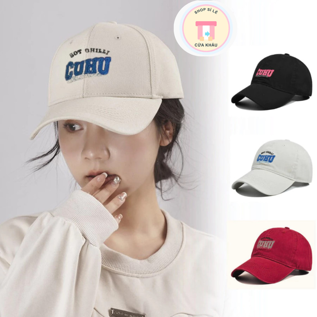 Mũ Lưỡi Trai Nam Nữ Thêu Chữ CUHU Phong Cách Hàn Quốc, Nón Kết Kaki Cao Cấp Form Mềm Thời Trang Unis