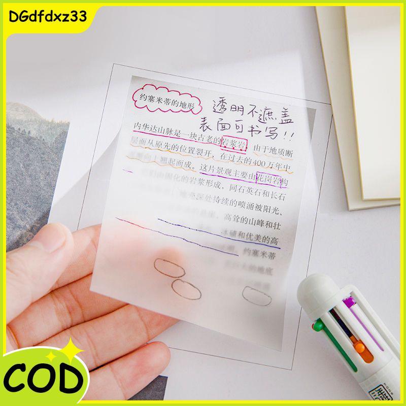 [DZ2] 50 Tờ Sáng Tạo PET Trong Suốt Stiy Notes Quan Điểm Chống Thấm Nước Stiy Notes Sinh Viên Văn Ph