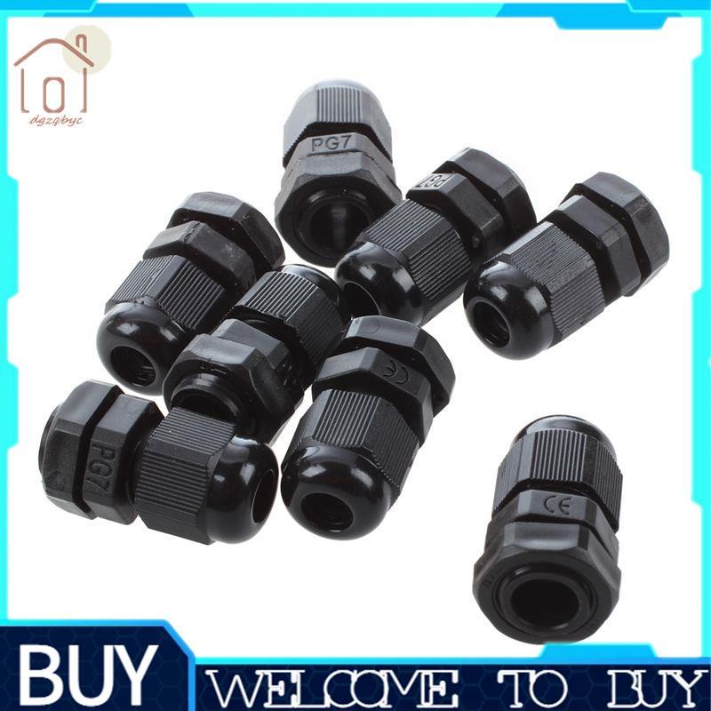 8 CÁI PG7 Cáp chống nước bằng nhựa màu đen Đầu nối Gland 3-6,5mm