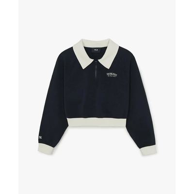 MLB - Áo sweatshirt nữ cổ bẻ tay dài Varsity Sportive_3FMTV1561-50BKS