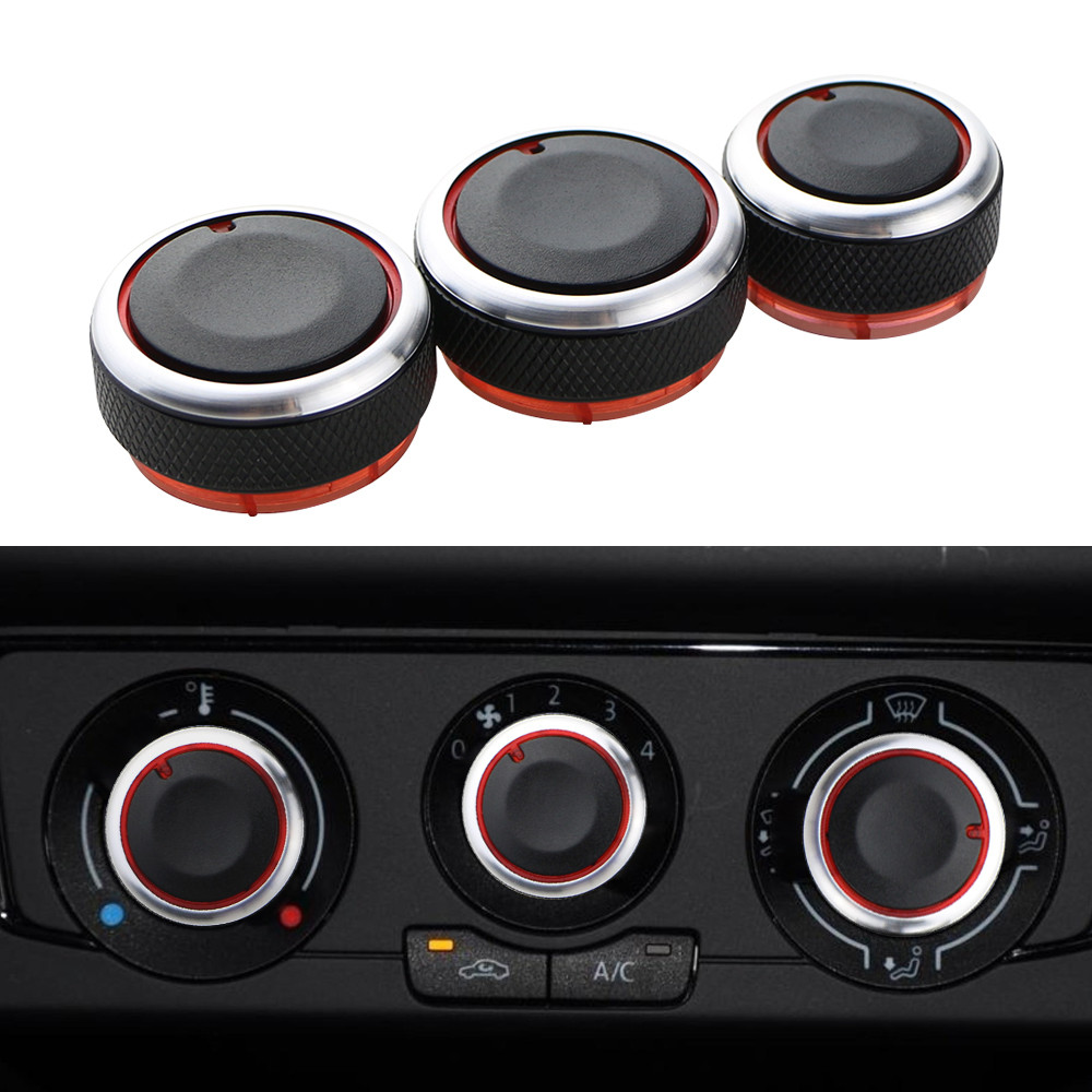 Dành Cho VW POLO 2002-2013 2014 MK4 MK5 9N 9N3 6R 3 Cái / bộ Hợp Kim Nhôm AC Núm Điều Khiển Nhiệt Nú