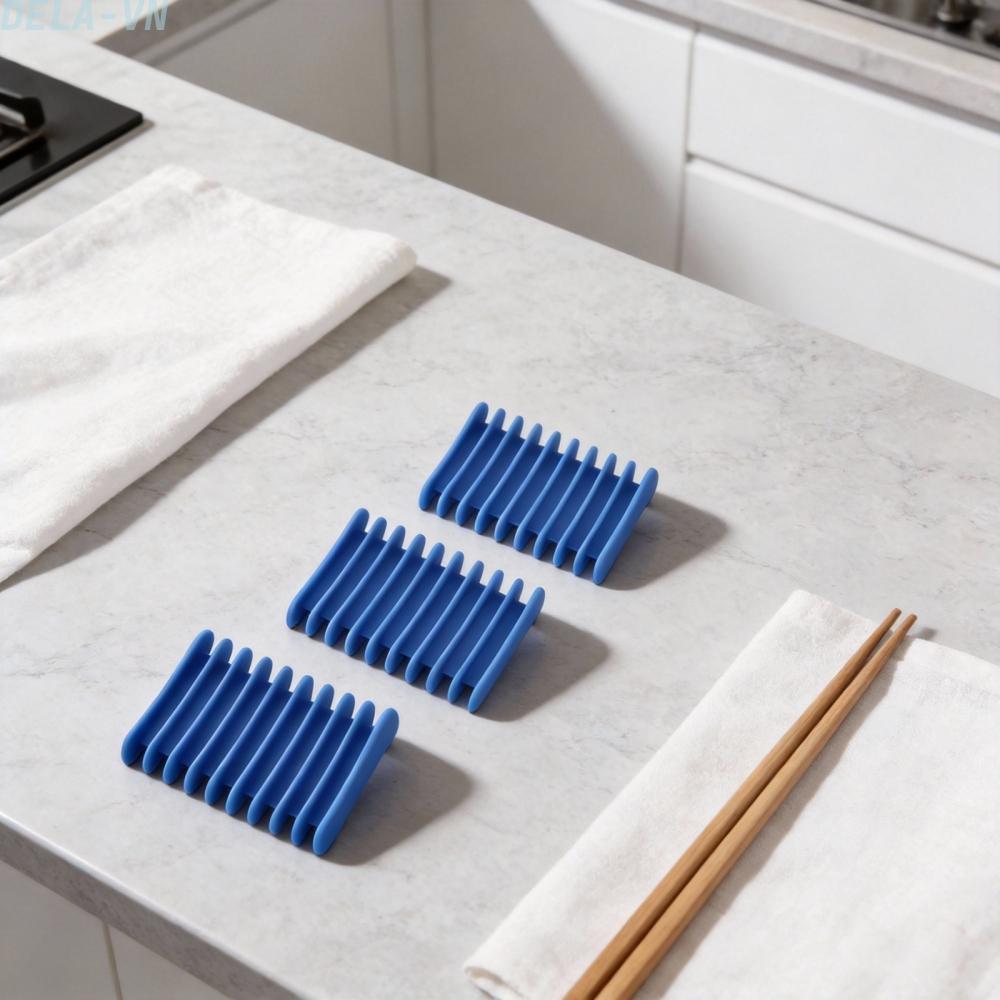3 PCS Soap Holders Made of Silicone with Smart Drainage for Showers and Kitchens#DELA