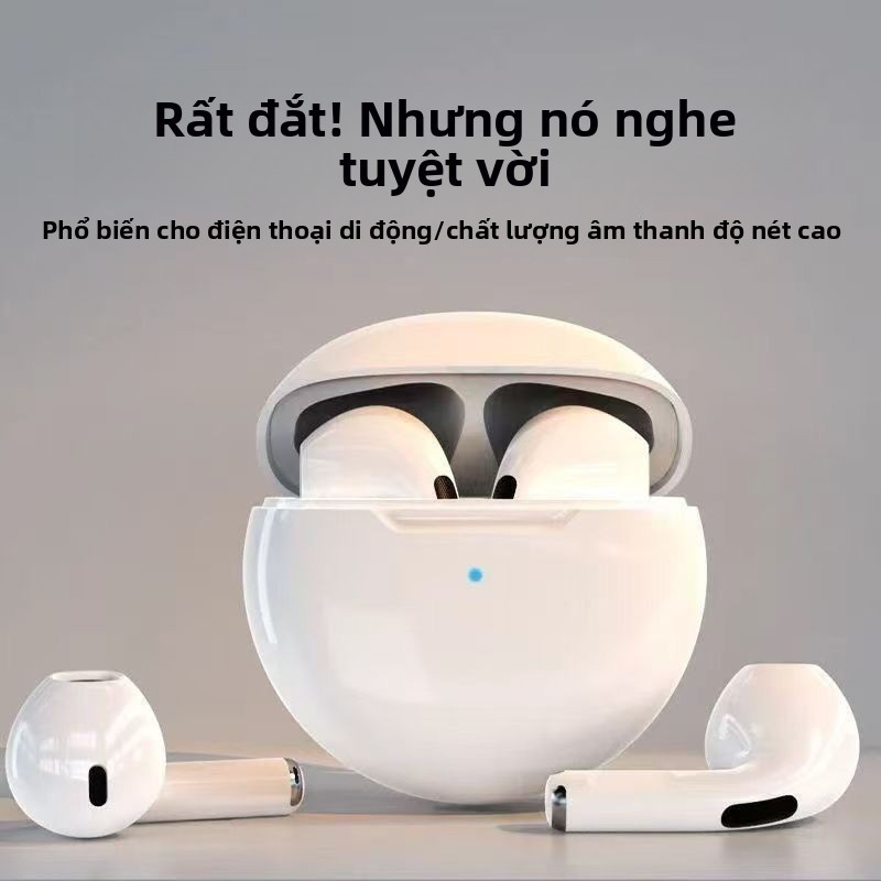 Tai Nghe Bluetooth J6 Bán Nhét Tai Không Dây Thể Thao Chơi Game Đèn LED Chống Ồn Pin Trâu