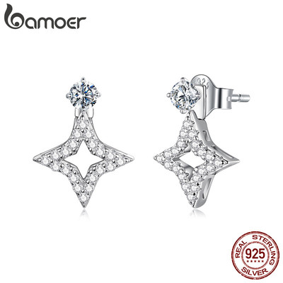 Bông tai bạc 925 đa năng với moissanite, phù hợp làm quà tặng cho nữ
