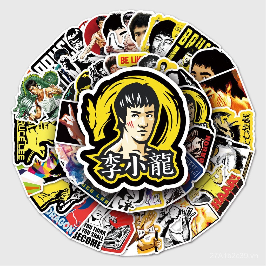 51 Tờ Bruce Li Bruce Li Graffiti Ngôi Sao Vali Vali Máy Tính Bảng PC Xe Chống Thấm Nước Miếng Dán