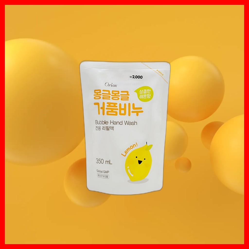 [daiso] Bubble Hand Wash Lemon Refill, 350ml, 1pc / Sữa rửa bong bóng Hàn Quốc / Hương chanh / Chính