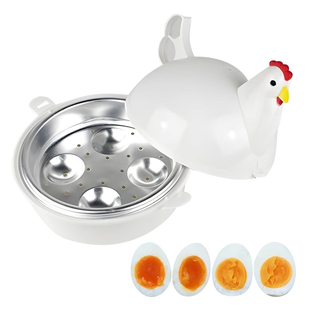 Cloudview Microwave Egg Cooker - Boil Up to 4 Eggs Perfectly with Ease, Safe and Lightweight (White)