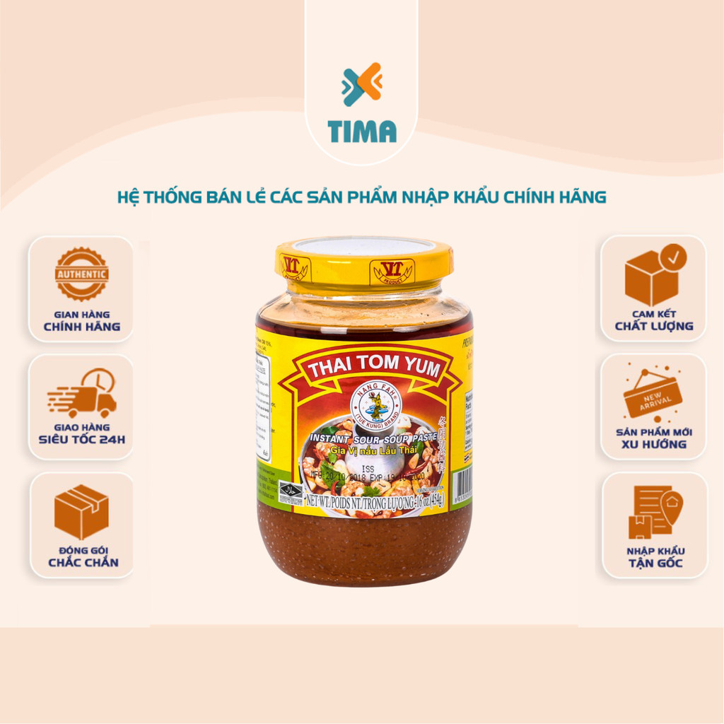 [HŨ 454gr] Gia Vị Lẩu Thái Tom Yum Chính Hiệu – Tom Yum Paste Chuẩn Vị Thái Lan