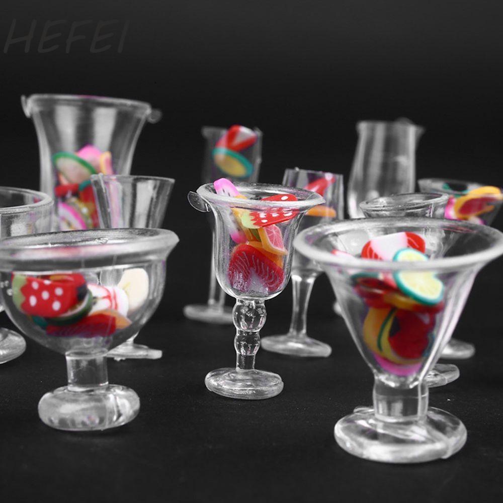 HEFEI Đĩa Đĩa Đĩa HEFEI Trong Suốt Đồ Chơi DIY Nhà Búp Bê Bộ Đồ Ăn Nhựa Mini