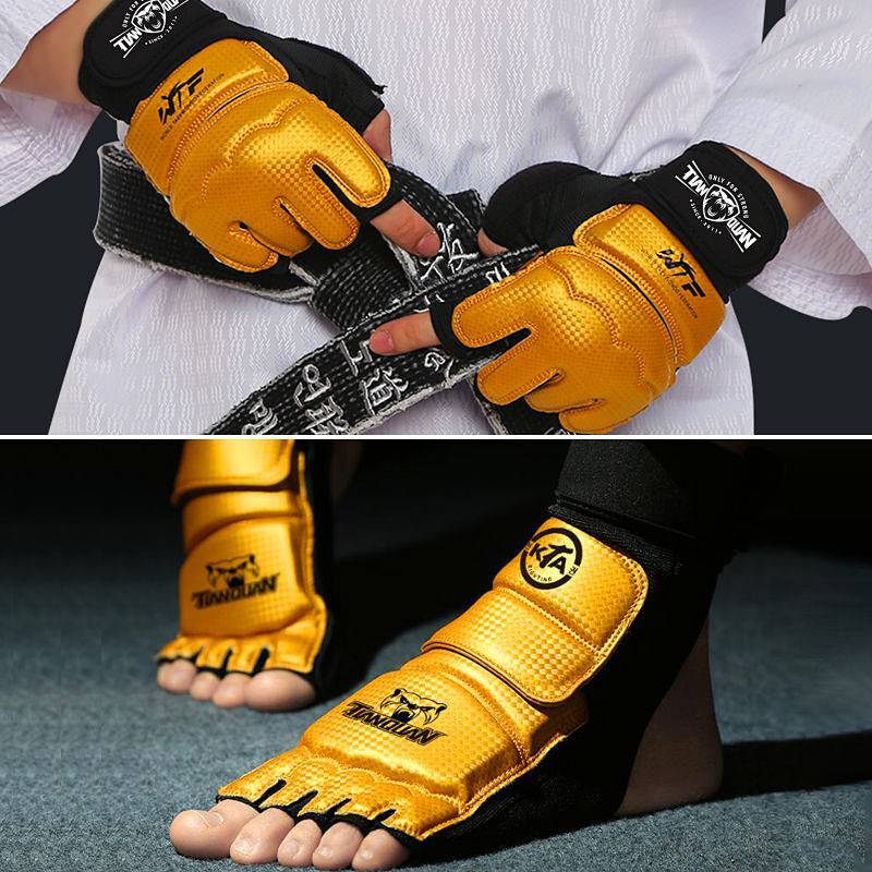 Hand Guard Foot Protection Taekwondo Children's Boxing Gloves Half Finger Adult Sanda Fight Training