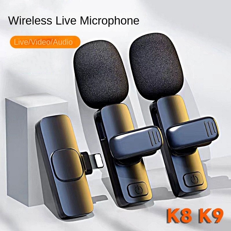 Lavalier Micro One for Two Live Broaast Chuyên dụng với Bộ chuyển đổi Micro không dây Bluetooth K8 K