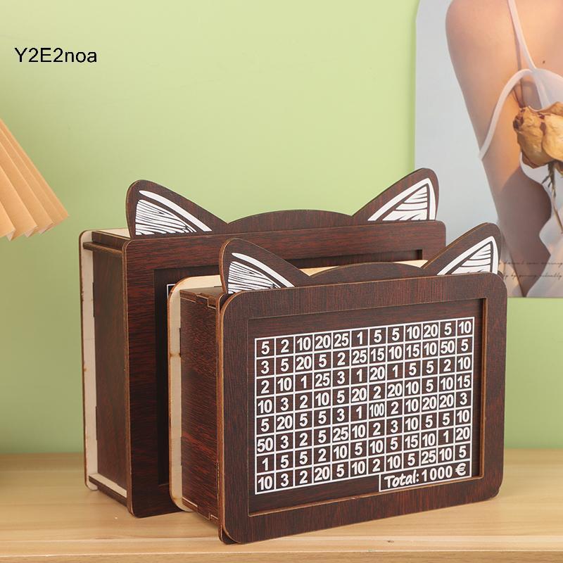 Y2E2noa Tiền Mặt Vault Gỗ Tiết Kiệm Hộp Tiết Kiệm Tiền Hộp Tiết Kiệm Tiền Mặt Hộp Đựng Tiền Xu Heo N