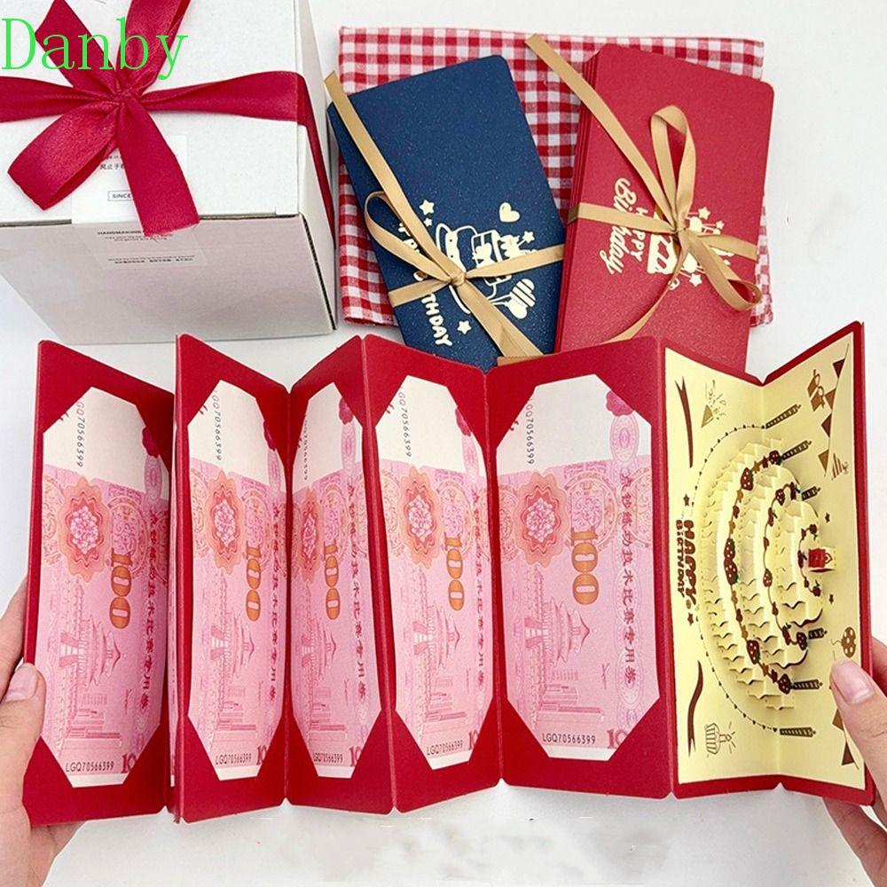 DANBY 3 D Birthday Red Envelope, Folding Pop-Up Lucky Money Envelope, Creative Traditional Best Wish