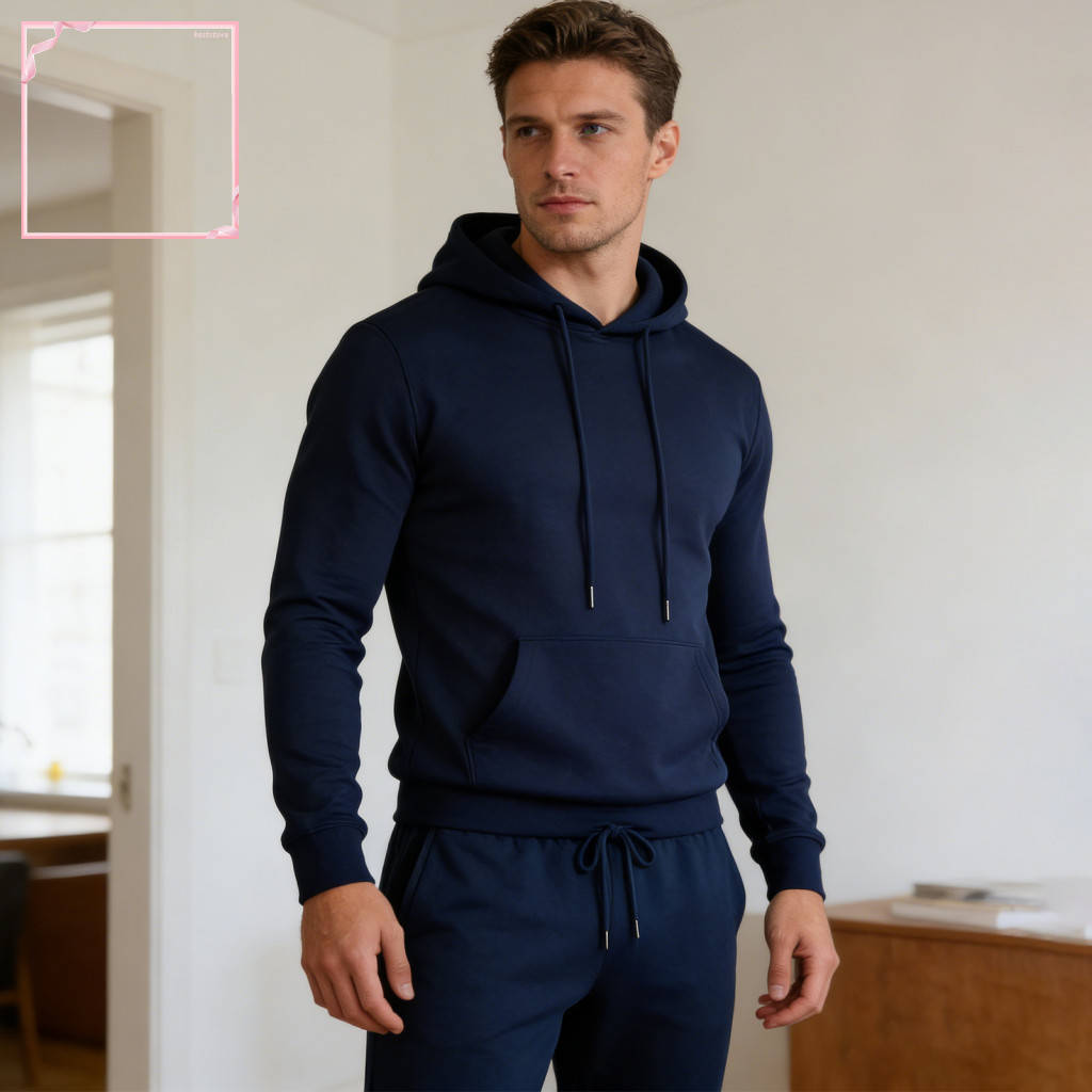 Cửa hàng tốt nhất - Bộ đồ thể thao nam từ polyester gồm áo hoodie và jogger sweatpants
