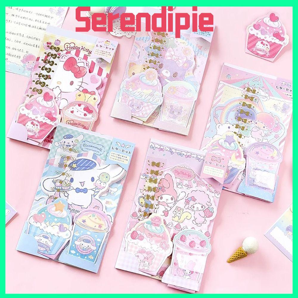 SEENDIPIE Sanrio Letter Paper Envelope Set, Giấy viết My Melody Cinnamoroll Hello Kitty Couple Love 
