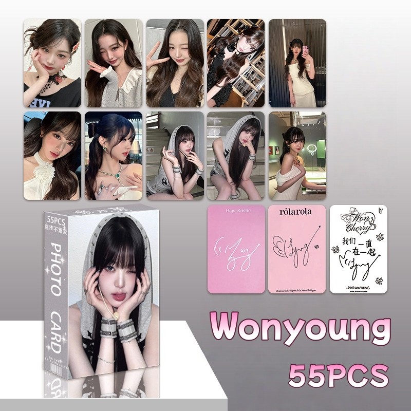 55pcs/box WONYOUNG IVE Photocards Album Solo Magazine Cover Lomo Cards Kpop Postcards LETAOTAO2023
